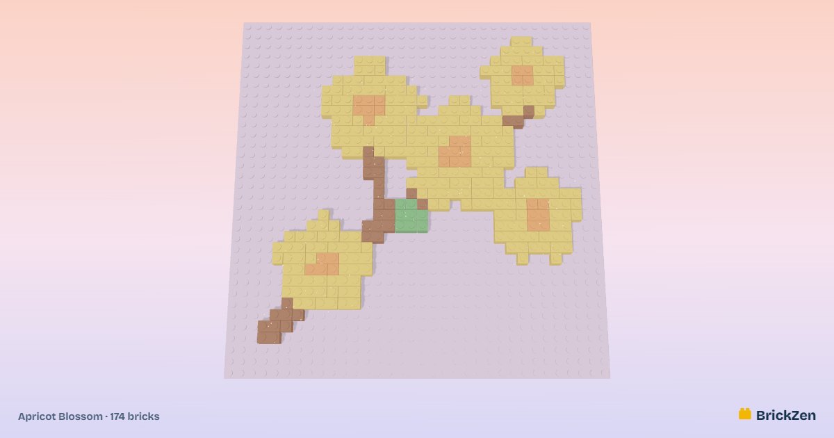 Apricot Blossom built from 174 toy bricks in BrickZen