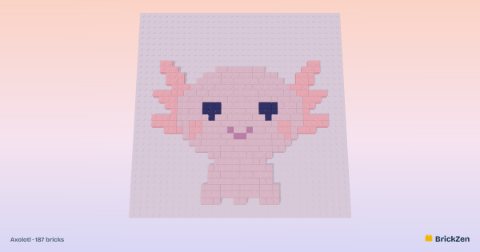 Axolotl built from 187 toy bricks