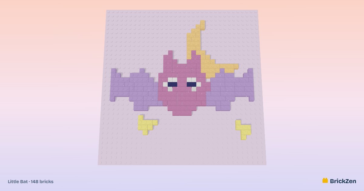 Little Bat built from 148 toy bricks in BrickZen