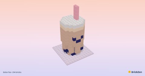 Boba Tea built from 214 toy bricks