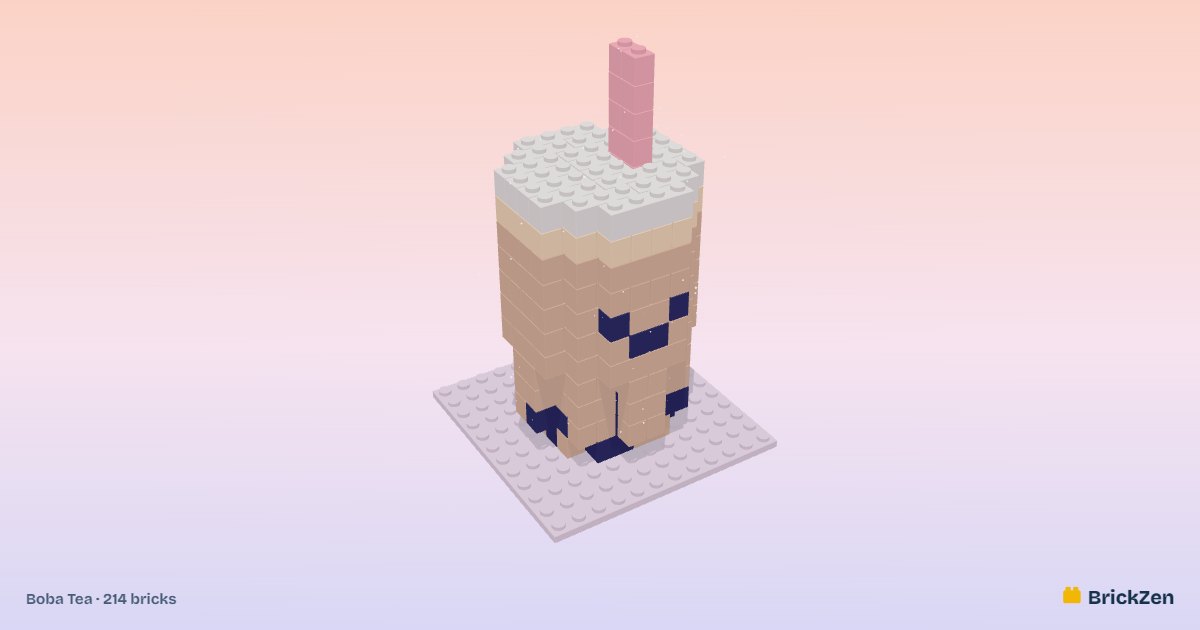 Boba Tea built from 214 toy bricks in BrickZen