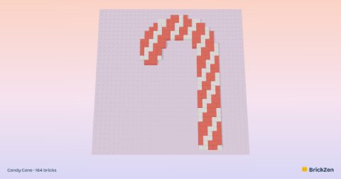 Candy Cane built from 164 toy bricks