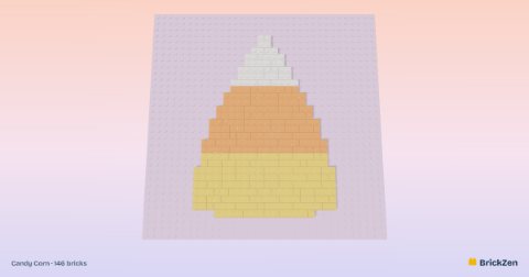 Candy Corn built from 146 toy bricks