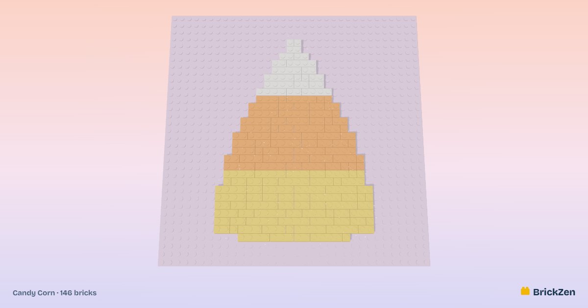 Candy Corn built from 146 toy bricks in BrickZen