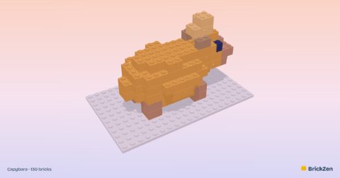 Capybara built from 130 toy bricks