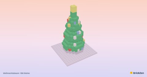 Weihnachtsbaum aus 196 Spielzeugsteinen