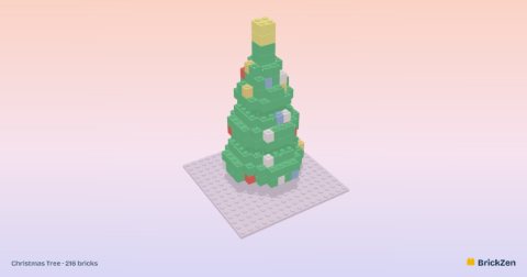 Christmas Tree built from 216 toy bricks