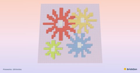Fireworks built from 219 toy bricks