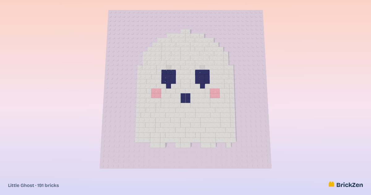 Little Ghost built from 191 toy bricks in BrickZen