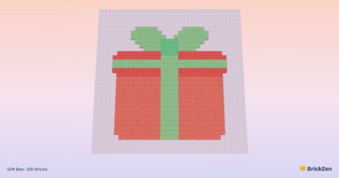 Gift Box built from 231 toy bricks