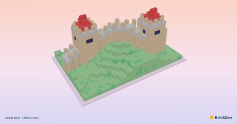 Great Wall built from 1,190 toy bricks