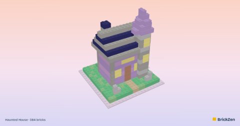 Haunted House built from 384 toy bricks