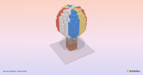 Hot Air Balloon built from 404 toy bricks