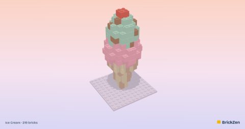 Ice Cream built from 219 toy bricks