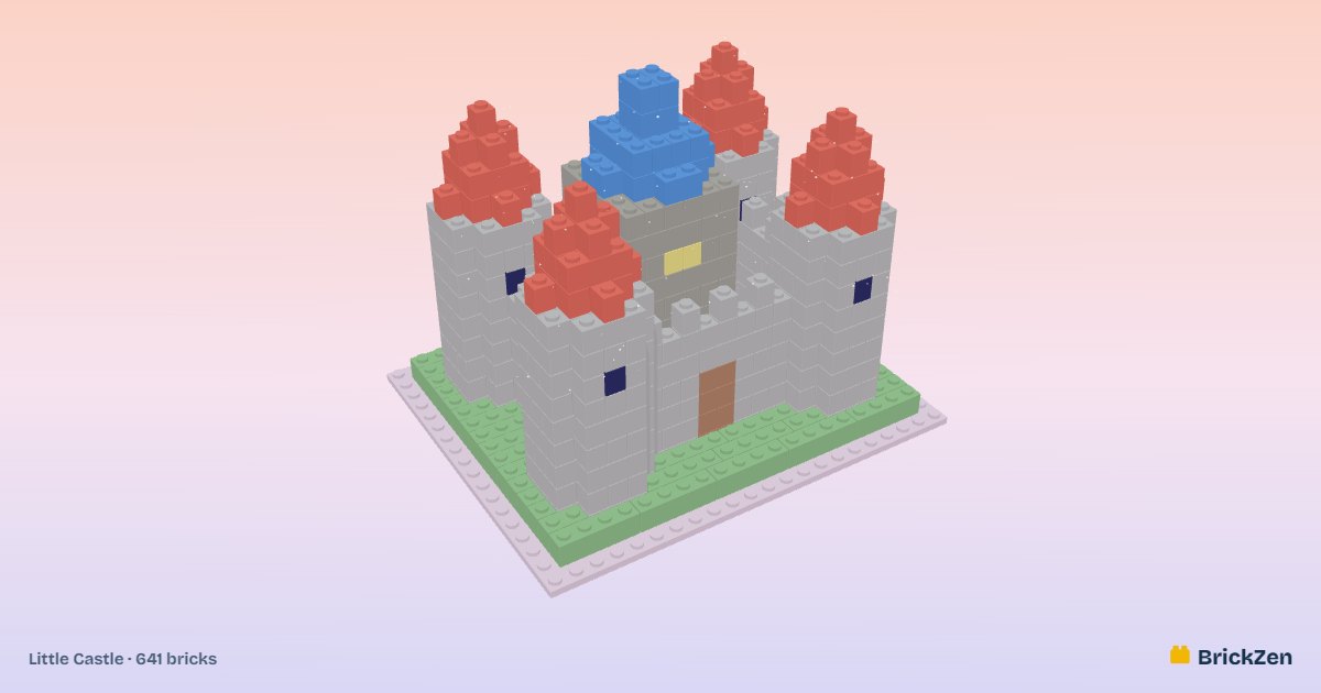 Little Castle built from 641 toy bricks in BrickZen