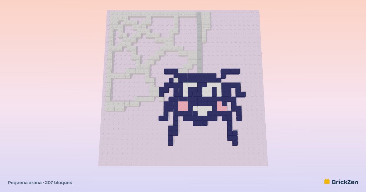 Pequeña araña con 207 bloques de juguete en BrickZen