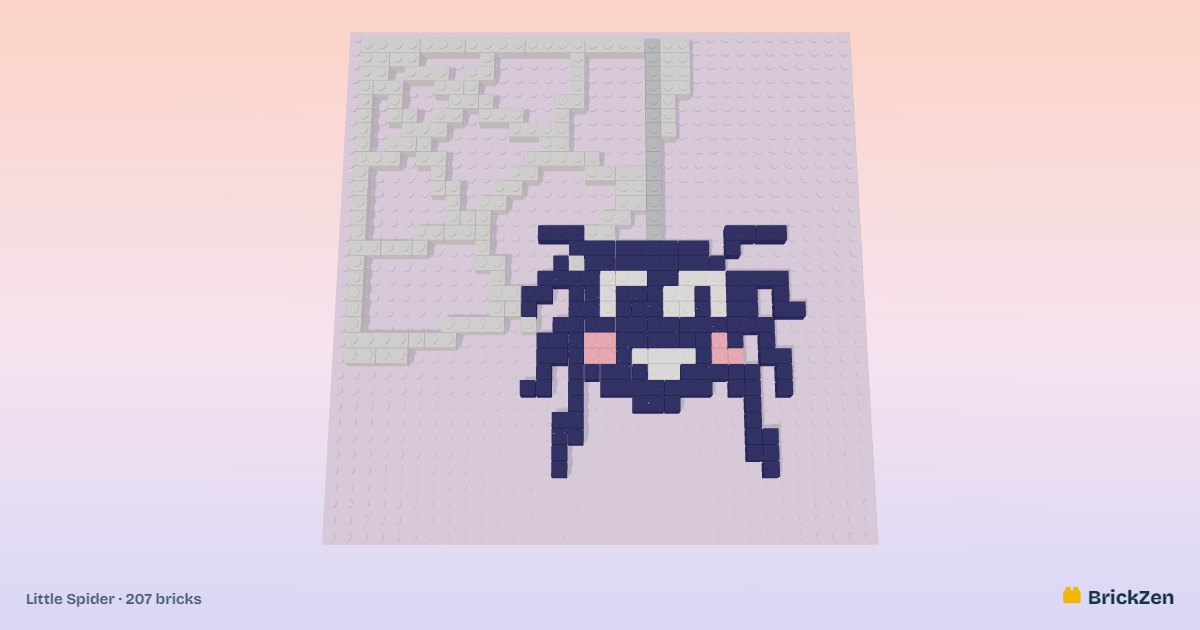 Little Spider built from 207 toy bricks in BrickZen