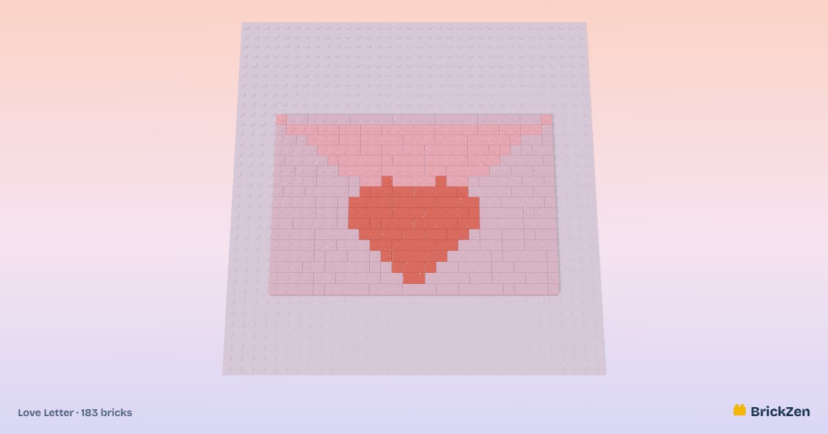 Love Letter built from 183 toy bricks in BrickZen