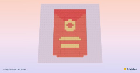 Lucky Envelope built from 187 toy bricks