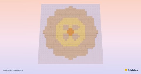 Mooncake built from 269 toy bricks