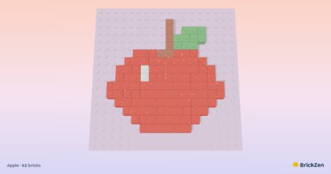 Apple built from 62 toy bricks