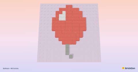 Balloon built from 46 toy bricks