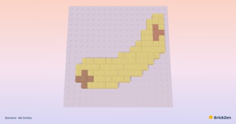 Banana built from 46 toy bricks
