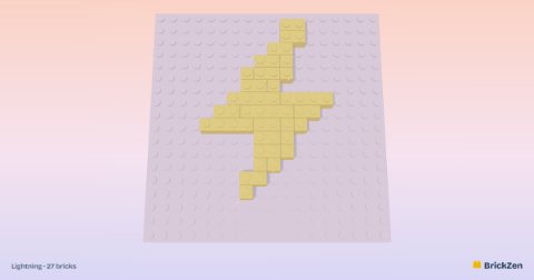 Lightning built from 27 toy bricks
