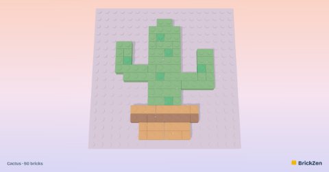 Cactus built from 50 toy bricks