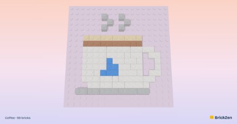 Coffee built from 59 toy bricks