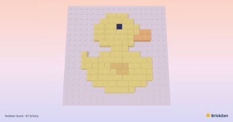 Rubber Duck built from 57 toy bricks