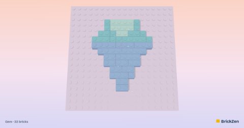 Gem built from 33 toy bricks