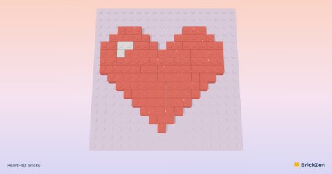 Heart built from 53 toy bricks