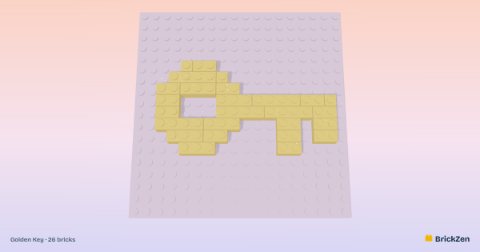 Golden Key built from 26 toy bricks