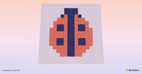 Ladybug built from 76 toy bricks