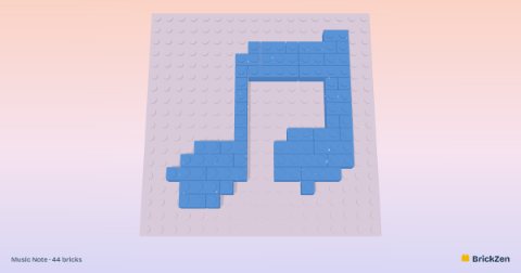 Music Note built from 44 toy bricks