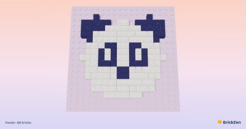 Panda built from 88 toy bricks