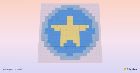 Star Badge built from 134 toy bricks
