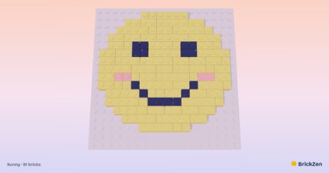 Sunny built from 91 toy bricks
