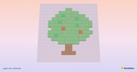 Apple Tree built from 59 toy bricks