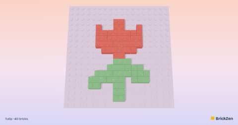 Tulip built from 40 toy bricks