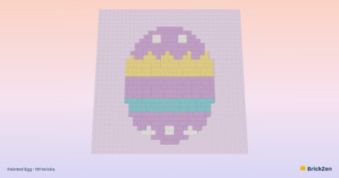 Painted Egg built from 191 toy bricks