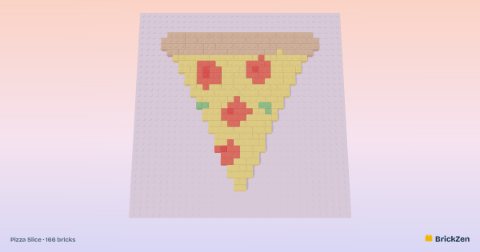 Pizza Slice built from 166 toy bricks