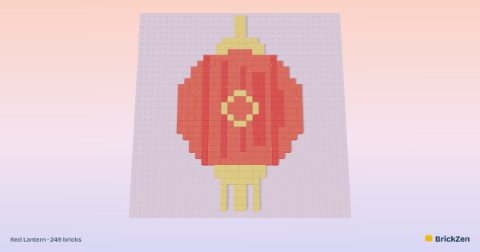 Red Lantern built from 249 toy bricks