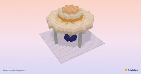 Ringed Planet built from 298 toy bricks