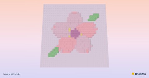 Sakura built from 166 toy bricks