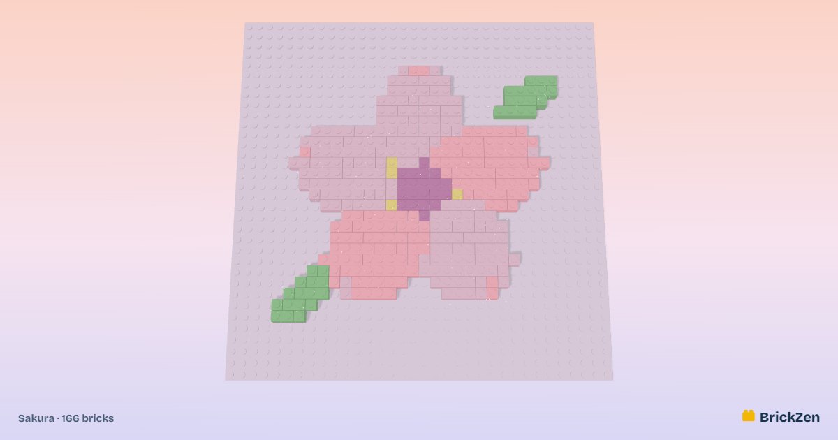 Sakura built from 166 toy bricks in BrickZen