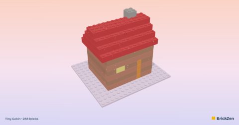Tiny Cabin built from 288 toy bricks