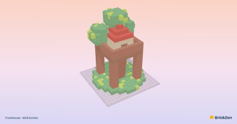 Treehouse built from 404 toy bricks