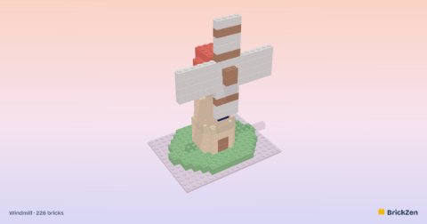 Windmill built from 226 toy bricks